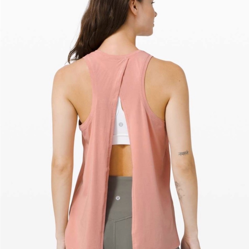 lululemon Sz 6 All Tied Up Rose Pink Tank Top